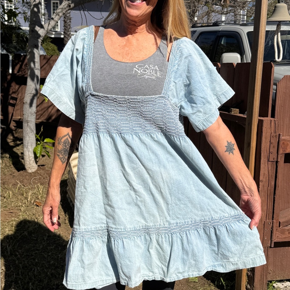 Free People Light Blue Mini Dress